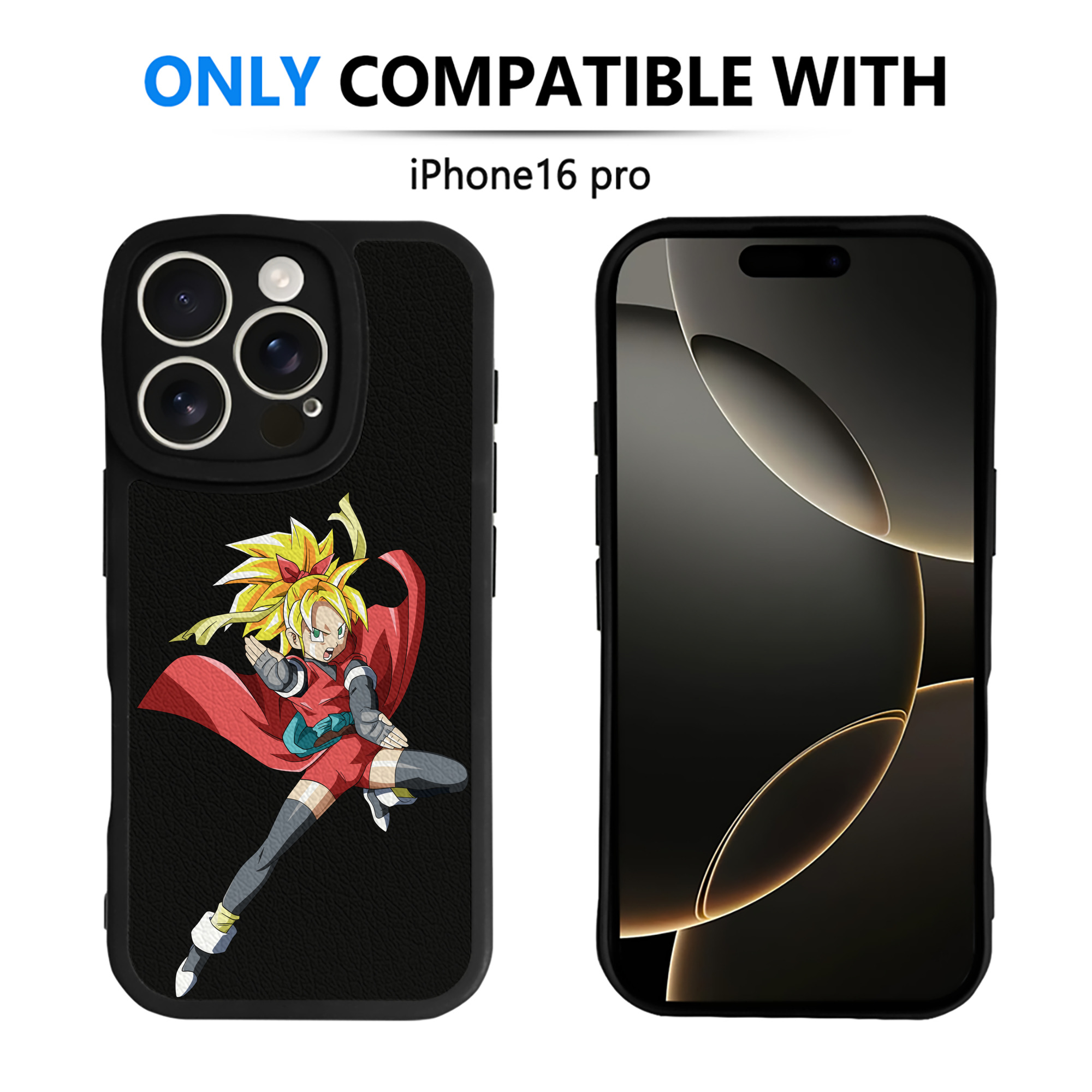 （画像用） ドラゴンボール カリフラ DRAGON BALL Caulifla 【iPhone 16シリーズ対応】シリコンスマホケース（レザー調） 材質：シリコン